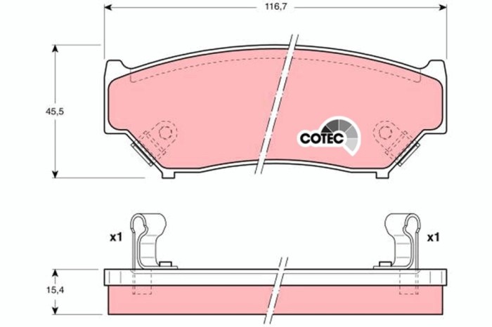 TRW GDB1174 COTEC set placute frana,frana disc
