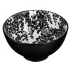 Bol Portelan Negru Floral, 9.5cm, 130ml, Aperitive, Sosuri, Sushi - Elegant si Versatil