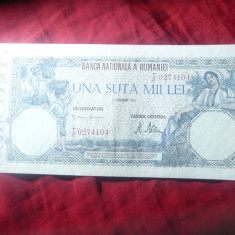 Bancnota 100 000 lei 21 oct. 1946 Mihai I , cal. Buna-F.Buna