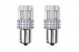 Set becuri auto cu LED CANBUS compatibil P21 R5W/R10W 22 SMD Alb 12V/24V,, Amio