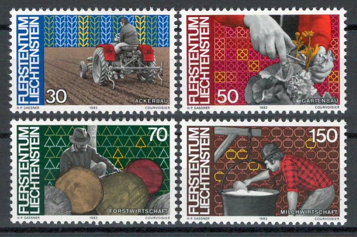Liechtenstein 1982 802/05 MNH nestampilat - Omul si munca