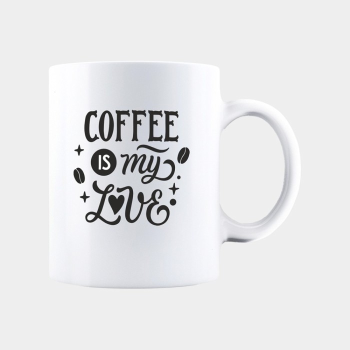 Cana alba personalizata COFFEE IS MY LOVE, INOVATIX&reg;. 330ml