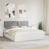 Cumpara ieftin Cadru de pat cu tablie tapitata Gri deschis 180 x 200 cm