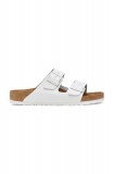 Birkenstock slapi de piele Arizona femei, culoarea alb, 1025061