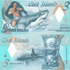 Insulele Cook 3 Dolari 2021 P-NEW Polimer Comemorativa UNC