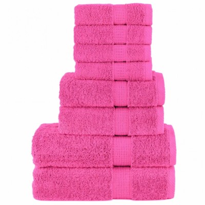 vidaXL Set de prosoape premium SOLUND, 8 piese, roz, 600 g/m&amp;sup2; foto