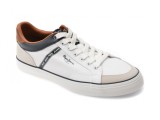 Cumpara ieftin Pantofi sport PEPE JEANS albi, KENTON STAGE, din material textil