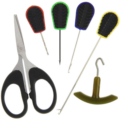 NGT 6pc Soft Grip Tool Set - 4 Needles, Braid Scissors and Knot Puller foto