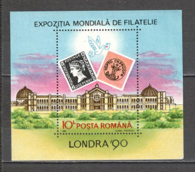 Romania.1990 Expozitia filatelica LONDRA-Bl. DR.527 foto
