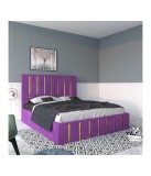 Pat Tapitat Mexic Mov + Saltea 20cm Grosime 140x200cm