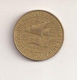 MONEDA 200 LIRE 1992-ITALIA (Philatelic Genoa &#039;92) , Comemorativa