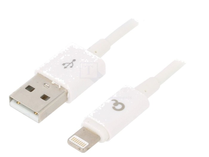 Cablu USB 2.0 Lightning 1m Alb