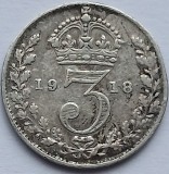 Marea Britanie , 3 Pence 1918, George V