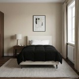 vidaXL Pilotă de vară Patos Negru 155 x 220 cm Microfibră 42025936