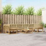 vidaXL Set de canapele de exterior cu pernă 6 pcs Alb și Bej 3386202