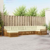 vidaXL Seturi de canapele 7 pcs Natural și Crem Lemn Solid de Acacia 3373820