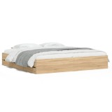 Cumpara ieftin Cadru de pat cu sertare stejar sonoma 160x200 cm lemn prelucrat