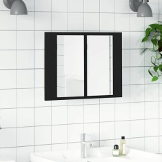 vidaXL Dulap cu oglindă pentru baie Stejar negru 60 x 12 x 45 cm 862550