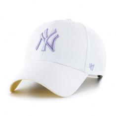 47brand șapcă din amestec de lână MLB New York Yankees culoarea alb, cu imprimeu