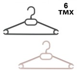 Set 6 Umerase Plastic Gri Roz 41cm, Antiderapante, Multifunctionale: Pantaloni, Fuste, Cravate. Umerase Haine Durabile