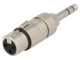 Adaptor Jack 6,3mm XLR Feminin Stereo 3 Pin