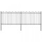 Gard de gradina cu varf curbat, negru, 3,4 x 1,2 m, o?el