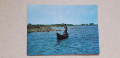 Delta Dunarii - ( pescar cu barca ) - vedere circulata 1976 foto