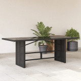 Gossi masa gradina cu blat din sticla, negru, 190x80x74 cm, poliratan