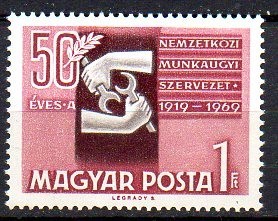 UNGARIA 1969, 50 de ani Organizație Internațională a Muncii, MNH, serie neuzata foto