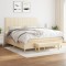 vidaXL Pat box spring cu saltea, crem, 160x200 cm, material textil 3137170