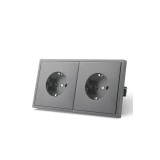 Priză Schuko Standard UE, priză &icirc;ncorporată cu 2 căi, prize de 80mm x 150mm, instalare ușoară