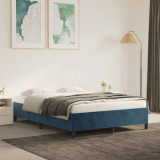 Cadru de pat, albastru &icirc;nchis, 140x200 cm, catifea GartenMobel Dekor, vidaXL