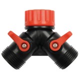 Conector Robinet YATO Tip Y, 2 Iesiri Furtun 1/2&quot;, ABS, Sisteme Irigare, Gradina