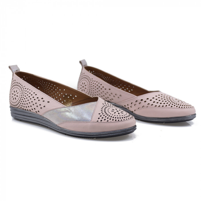 Balerini Dama, Anna Viotti, Ann-7504(32-03) Casual, Piele Naturala, Pudra