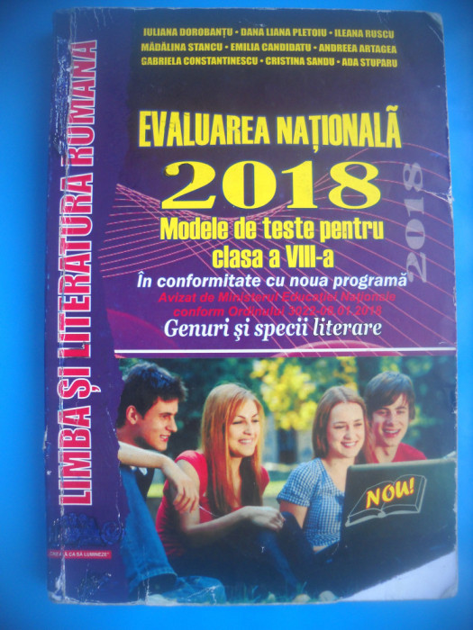 HOPCT LIMBA SI LITERATURA ROMANA CLASA VIII -2018 TESTE EVALUARE NAT -317 PAG