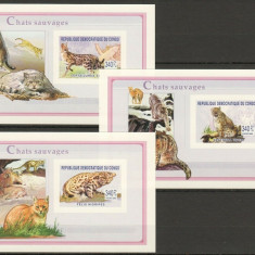 DR CONGO 2002 FAUNA FELINE NEDANTELATE COTA MICHEL 60 EURO