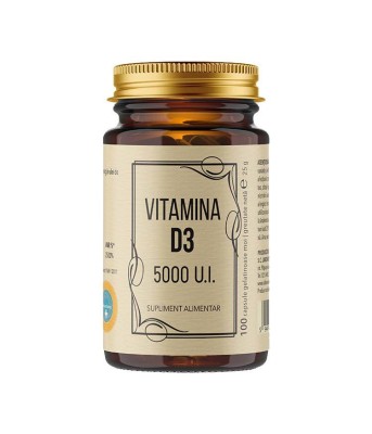 Vitamina D3 5000 UI 100 capsule Laboratoarele Remedia foto
