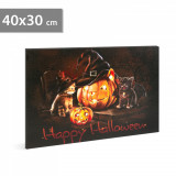 Tablou de Halloween cu LED-uri - agățat pe perete, 2 x AA, 40 x 30 cm