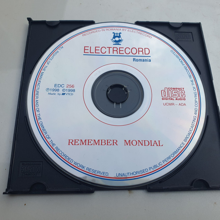 CD Remember Mondial, 1998. 10 melodii dar melodiile 5 si 6 nu se aud