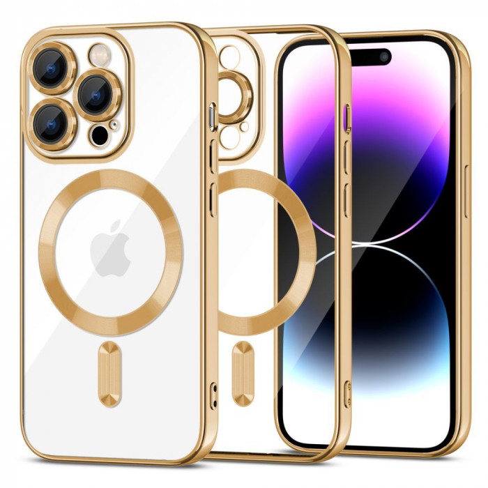 Husa Tech-Protect Magshine MagSafe pentru Apple iPhone 15 Pro Auriu