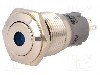 Intrerupator anti-vandalism, ON-(ON), &Oslash;16mm, ONPOW, LAS2-GQF-11D/B12V/S-P