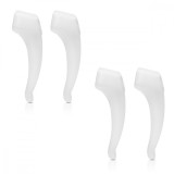 Set 4 Terminale anti-alunecare pentru ochelari, Kwmobile, Alb, Silicon, 45480.74