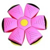 Jucarie 2 in 1, minge si disc, convertibila, 2 moduri de joaca, dimensiune 23 cm, roz