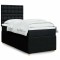 vidaXL Pat box spring cu saltea, negru, 80x200 cm, textil 3291899
