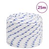 VidaXL Fr&acirc;nghie de barcă, alb, 18 mm, 25 m, polipropilenă