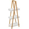 Etajera cu 3 rafturi 5Five Natureo, MDF si bambus, 30x18x82 cm, alb Household NewTrend