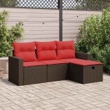 Gossi set canapele de gradina, 4 piese, cu perne, maro poliratan maro