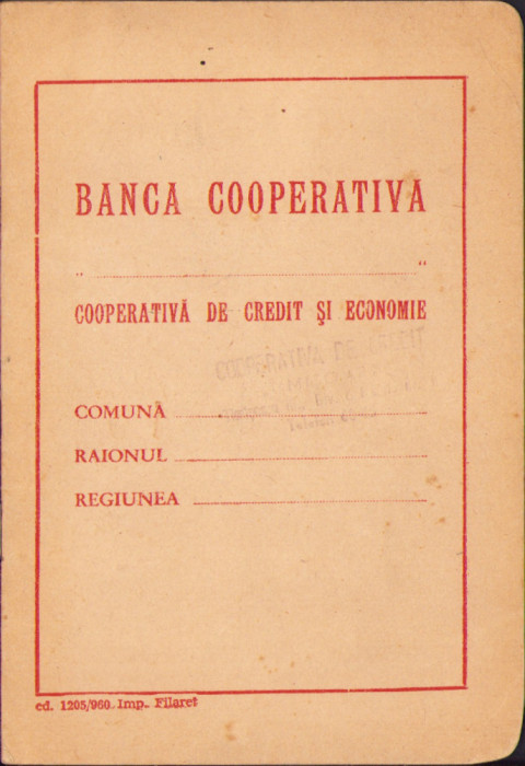 HST A2124 Carnet de membru cooperator 1963 Banca cooperativă Timișoara