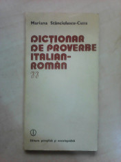 Dictionar de proverbe italian-roman - MARIANA STANCIULESCU CUZA foto