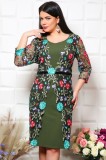 Cumpara ieftin Rochie Eleganta Asia Olive - 60Marimea